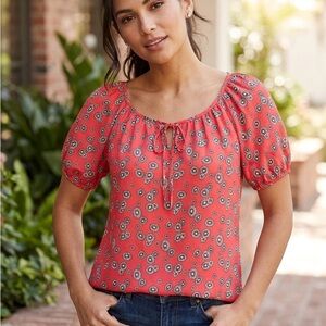 Floral Red Women's Top